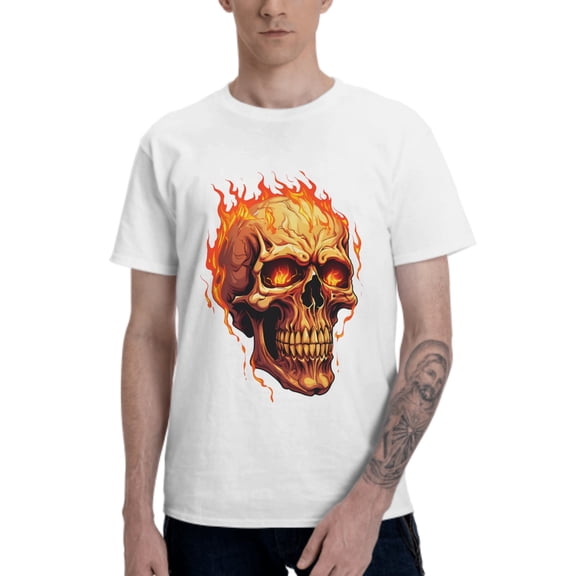 Fire T-Shirt for Men Cotton 100% Summer Tops Women Fashion Casual Short Sleeves Round Collar Short-Sleeve Couple Top Tees