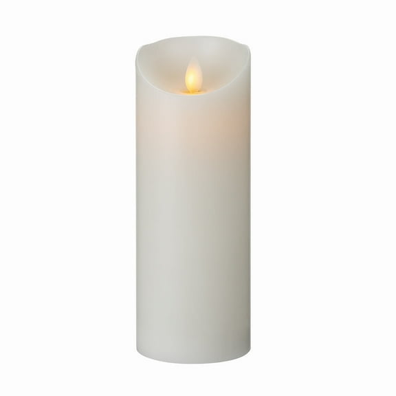 Fire Tek White Plastic Flameless Pillar Candle - Real Wax, Programmable - 3" x 3" x 8" - 1 count box