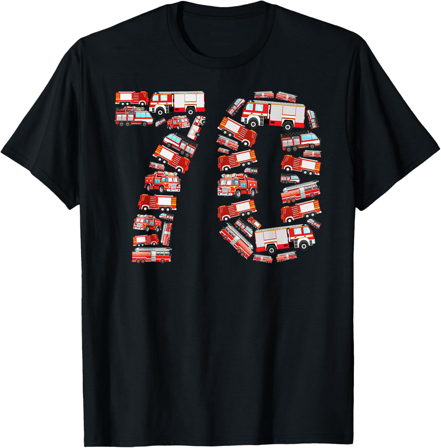 Fire Truck 70th Birthday 70 Years Old Firefighter T-Shirt - Walmart.com