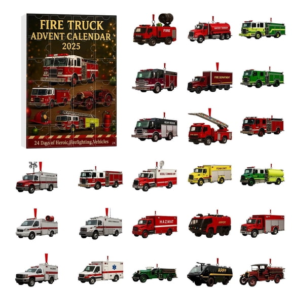 Fire Truck Advent Calendar 2026 24 Days Countdown Calendar With 24 Different Mini Fire Truck Unique For Childrens Friend Family & Fans,Christmas Gift,Birthday Present,Surprise Toy