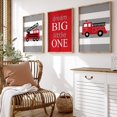 Fire Truck And Fire Engine Prints, Baby Boys Nursery Wall Art Set Of 3 ...