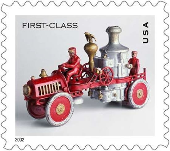 Fire Truck Antique Toy Canvas Art - US POSTAL SERVICE (24 x 24)