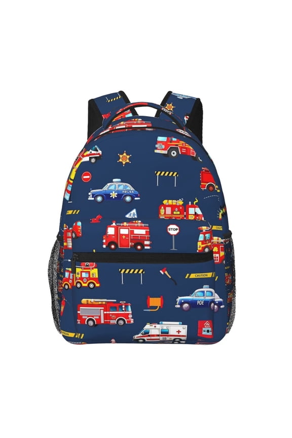 Fire Truck Backpack Lightweight Rucksack Travel Bag for Men and Women