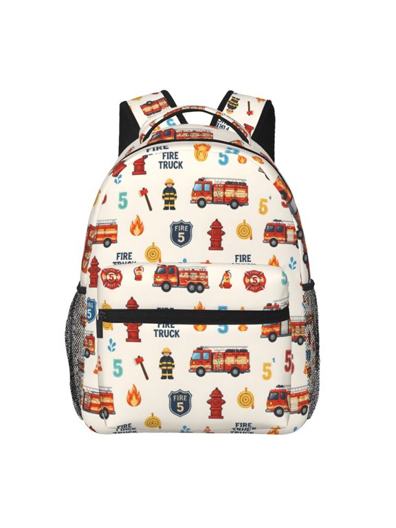 Fire Truck Backpack Lightweight Travel Bag for Men and Women