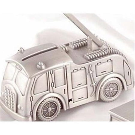 Fire Truck Bank, Pewter