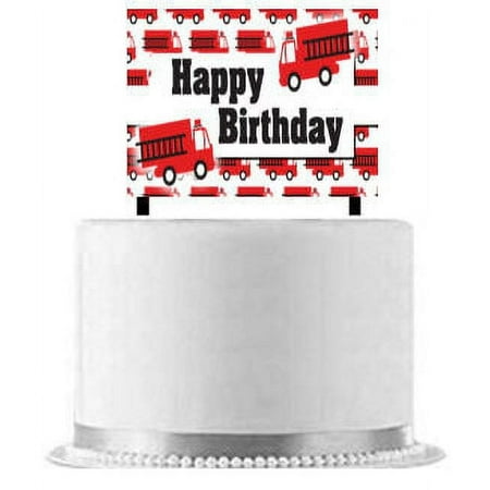 Fire Truck Cake Decoration Banner