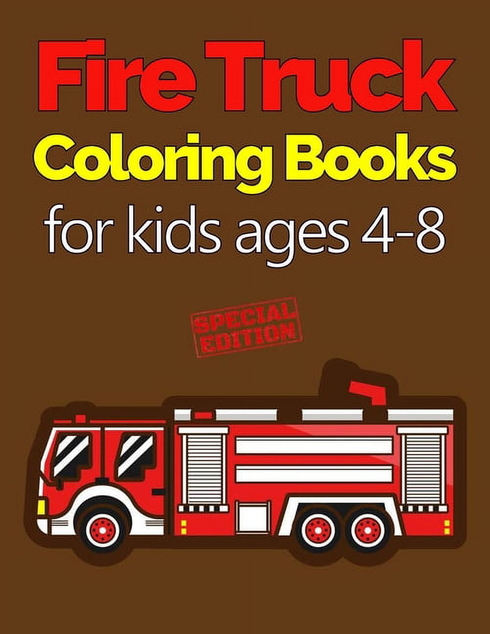 Fire Truck Coloring Books for Kids Ages 4-8: with Bonus Activity Pages