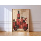 Fire Truck Cubist Nursery Art Boys Poster , Poster Print Only - Walmart.com