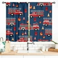 thumbnail image 1 of Fire Truck Curtains for Boys Room, Cartoon Fire Engine Fireman Car Vehicle Firefighter Blue Red Window Drapes Treatments for Kids Boys Girls Teen Bedroom Living Room Nursery 2 Panels, 27.5x36 Inch, 1 of 4