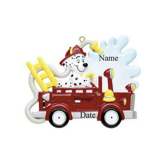 Fire Truck Dog Personalized Christmas Ornament , Pet Christmas Ornament, Christmas Decoration for Tree, Christmas Tree Ornament