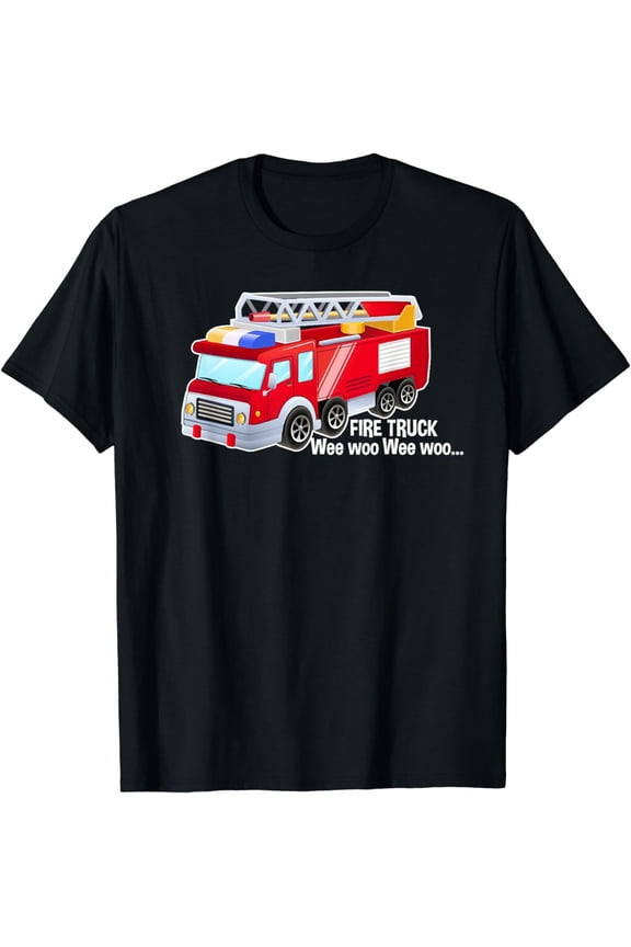 Fire Truck Engine Wee Woo T-Shirt for Toddlers Adults Kids