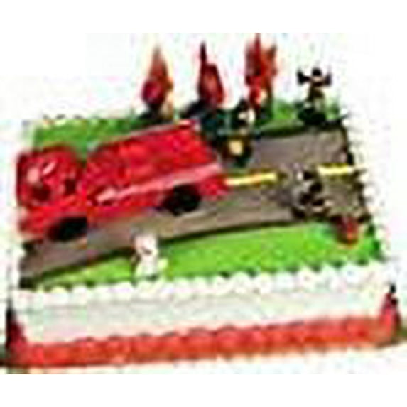 Fire Truck Fire Men Birthday Party Cake Topper Set by A1 Bakery Supplies, White