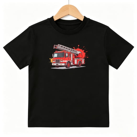 Fire Truck Firefighter Boys Graphic Tees Kids T-Shirt 100% Cotton Short Sleeve Tops Ages 4-13Y