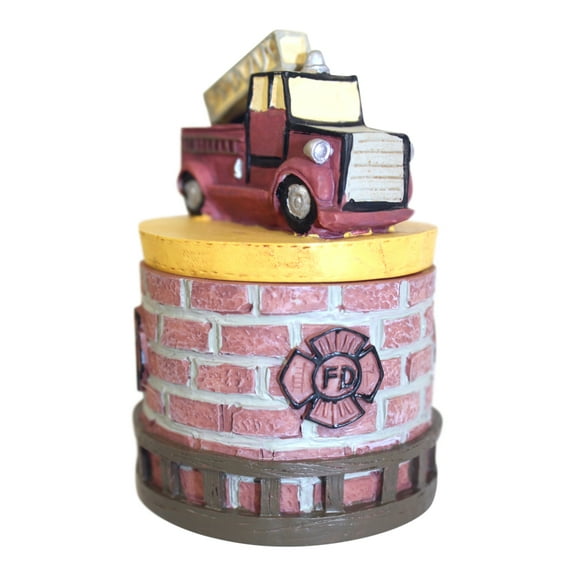 Fire Truck Firefighter Fireman Hero Lift Off Lid Trinket Box