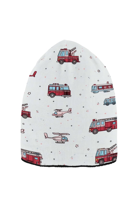 Fire Truck Helicopter Beanie Hat Unisex Warm Winter Hat Cap For Women Men Winter Running