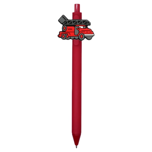 Fire Truck Retractable Ballpoint Pens, Cute Cartoon Fire Engine Decorative Click Pens, Black Ink Smooth Writing Fun Novelty Pens for Daily Writing, Party Favors, Gifts and Office Supplies