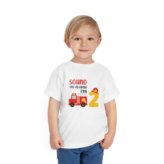 Fire Truck Second Birthday Shirt, Sound The Alarm