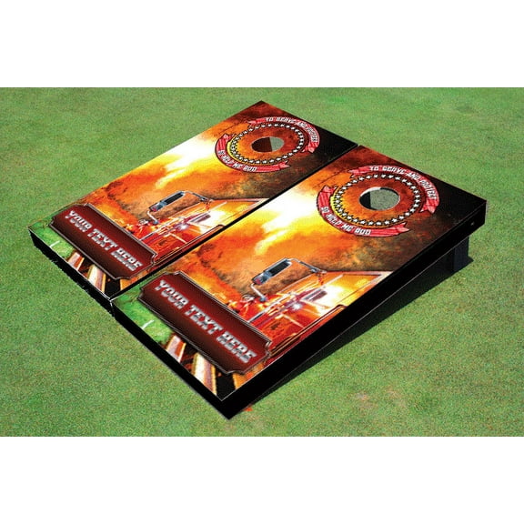Fire Truck Themed Cornhole Board Set