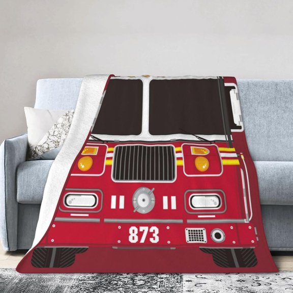 Fire Truck Throw Blanket For Kids Red Fire Engine Bed Blanket