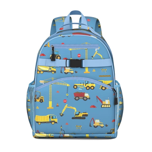 Fire Truck Toddler Backpack Adjustable Padded Straps Chest Buckle Large Capacity Durable Bookbag