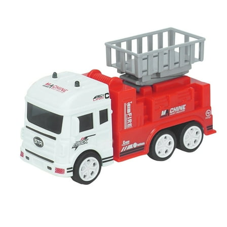 Fire Truck Toy Metal Cab, Fire Engine Truck with Lights and Siren Sounds, Working Water Pump and Ladder, Firetruck Toy for Toddlers Kids, 12", Red-2