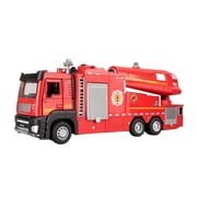Fire Truck Toy, Siren Head Toy with Vivid Lights, Fire Truck with Extending Fire Ladder Cool Toys for Boys D