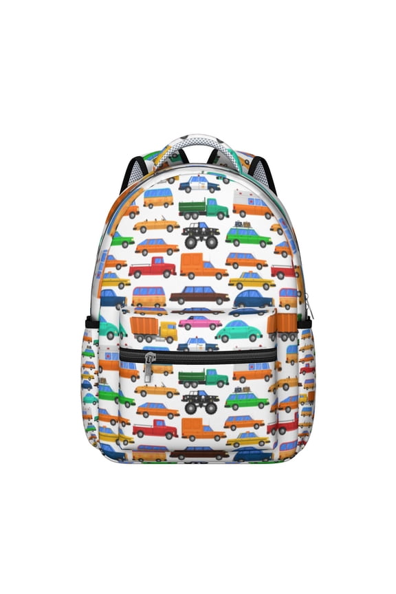 Fire Truck and Excavator Students Backpack Durable Construction Vehicle School Bag with Cartoon Style, Lightweight and Comfortable for Student