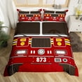 Fire Truck for Kids Boys Red Fire Fighting Supplies Patter Duvet Cover