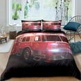 Fire Truck for Kids Boys Red Fire Fighting Supplies Patter Duvet Cover