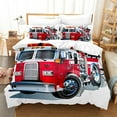 Fire Truck for Kids Boys Red Fire Fighting Supplies Patter Duvet Cover
