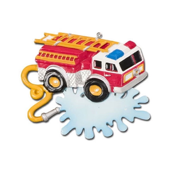 Fire Truck with Banner Personalized Christmas Ornament DO-IT-YOURSELF