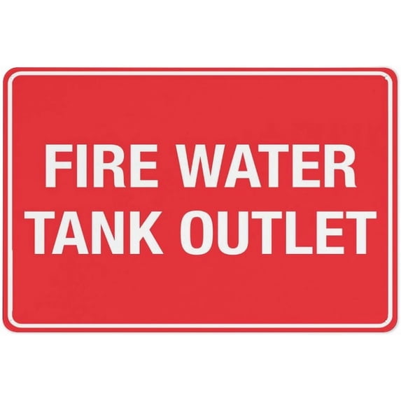 Fire Water Tank Outlet Sign Signs Outdoor, Uv Printed Aluminum 12 X 8 ...