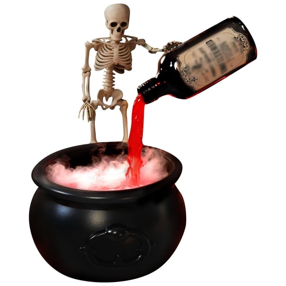Fire Witch Cauldron Desktop Ornament Unique Halloween For Home Shelf Resin Craft(10ml)