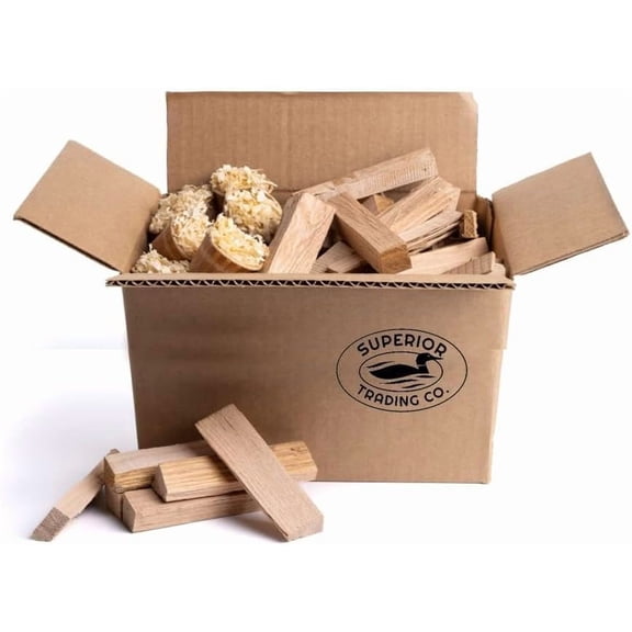 Fire Wood for - Oak Mini Firewood for Stove, Certified Kiln Dried for Hot Burning, All Natural, 10lbs with Firestarters Included, Perfect for Camping, Cooking, Outdoor