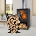 thumbnail image 1 of Fire Wood Rack Indoor/ Outdoor Decorative Fireplace Wood Holder，Assemblable Log Storage Rack with Side Kindling Rack, 1 of 7