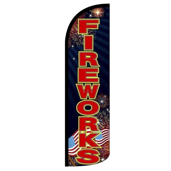 Fire Work Windless flag With Pole Advertisement /Business Flags | Feather Flag |