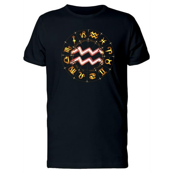 Fire Zodiac Sign Aquarius T-Shirt Men -Image by Shutterstock, Male x-Large