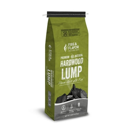 Fire & Flavor - Premium All Natural Hardwood Lump Charcoal, 8 Pounds - Black