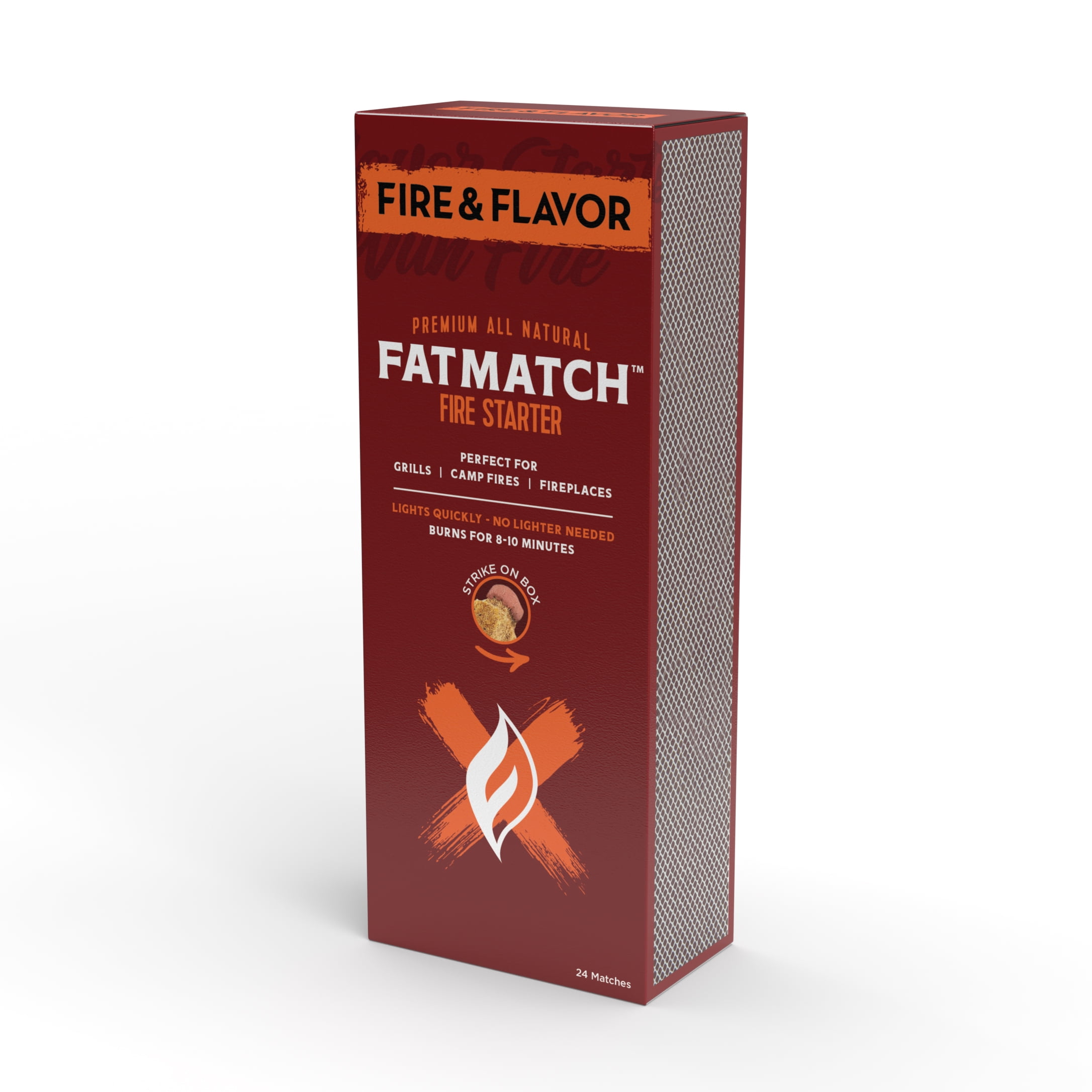 Fire & Flavor All Natural Fat Match Fire Starter for Grills and Fireplaces