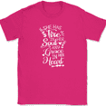 thumbnail image 1 of Fire and Grace T-Shirt Christian Pray Praise Worship Jesus Christ God Tee - Pink, S, 1 of 1