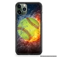 thumbnail image 1 of Fire and Ice Softball Sports Player Bat Slim Hard Rubber Custom Case Cover For iPhone XR, 1 of 5