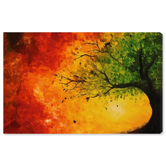 Fire and Ice Tree I Canvas Nature Wall Decor by Art Remedy, Gallery Wrapped, 15 x 10