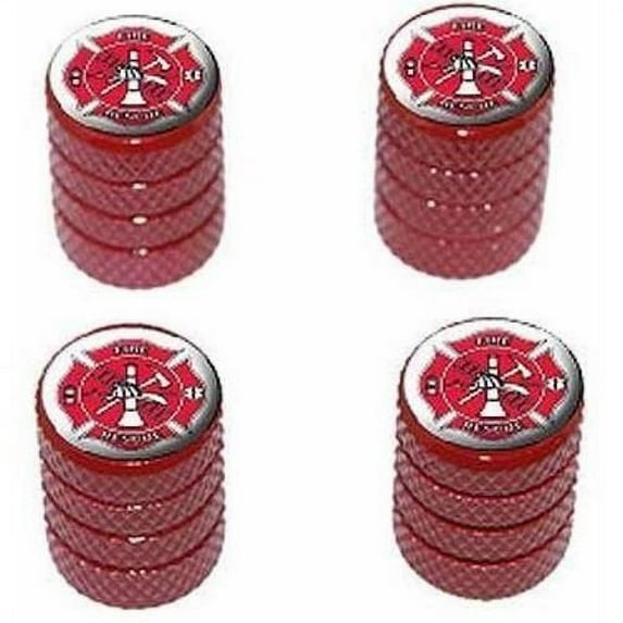 Fire and Rescue Firefighter Firemen Maltese Cross Tire Rim Wheel Aluminum Valve Stem Caps, Multiple Colors