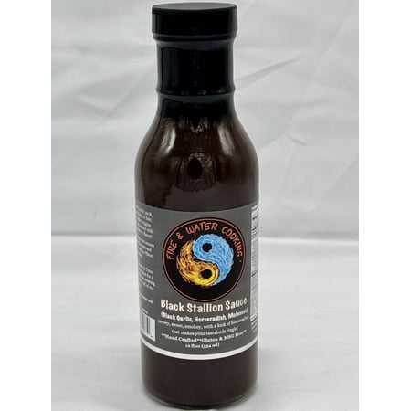 Fire and Water Cooking Black Stallion Sauce - Black Garlic, Horseradish, Molasses