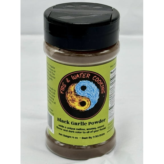 Fire and Water Cooking Gourmet 100% Pure Black Garlic Powder 4 oz