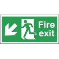 thumbnail image 1 of Fire exit signs - diagonal down and left arrow Safety Signs Fire Safety Signs Fire Exit Signs Metal Sign Tin Sign 12x16 Inch, 1 of 5