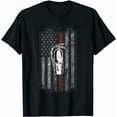 thumbnail image 1 of Fire extinguisher American Flag Thin Red Line Firefighter T-Shirt, 1 of 5