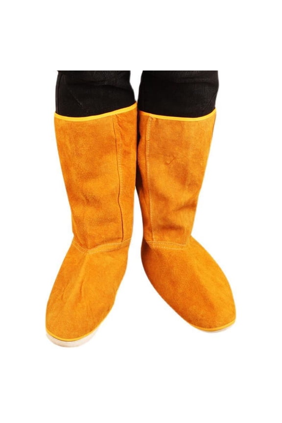 Fire-resistant cowhide leather safety shoes, welding boots, safety boot covers for woodworking, heat and abrasion resistant, welding worker