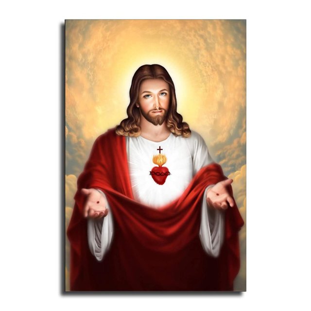 FireDeer Catholic Jesus Poster EC36 Print On Canvas Painting Christian ...