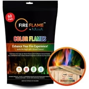 FireFlame Fire Color Changing Packets - Magic Color Fire Flames - 60 Pack of Fire Color Packets - for Outdoor Fire Pit, Fireplace, Bonfire, Campfire, Camping Accessories Colored Fire for Kids & Adult
